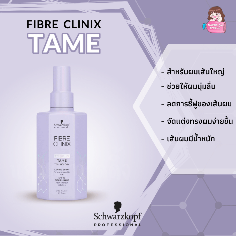 【ヤマカワ】FIBRE CLINIX TAME スプレー Schwarzkopf Fibre Clinix Tame Taming Spray 200ml - Narumon